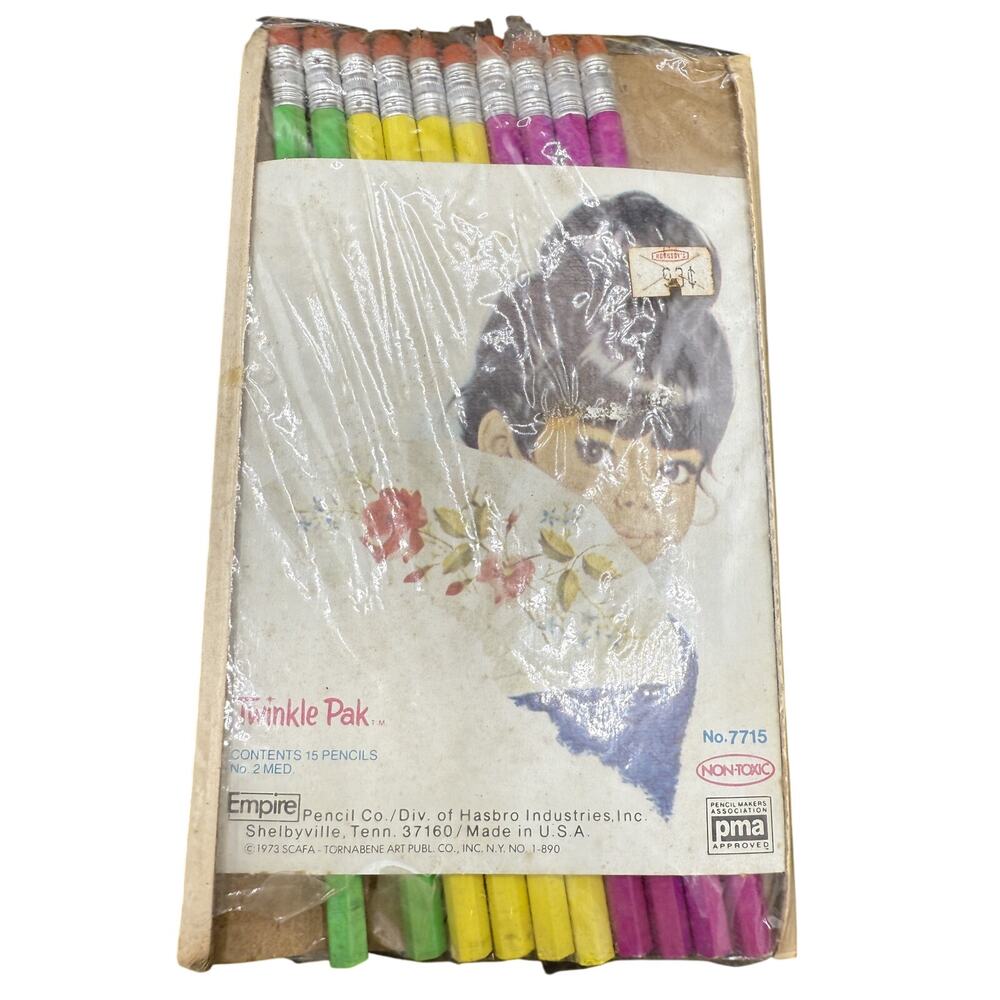 ✏️ Vintage Empire Twinkle Pak No 7715 15 Pencils 1973 Hasbro NOS Non Toxic